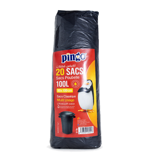 20 SACS POUBELLE 100L 90*100CM PINGO