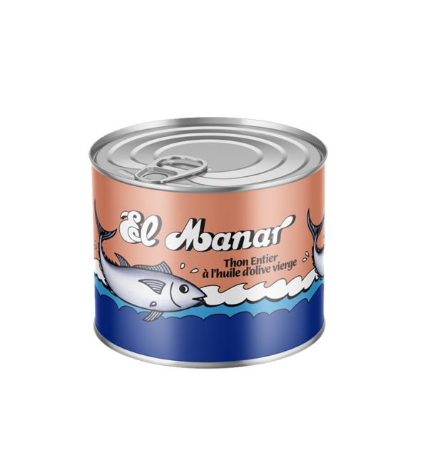THON ENTIER A L'HUILE D'OLIVE EL MANAR 400G