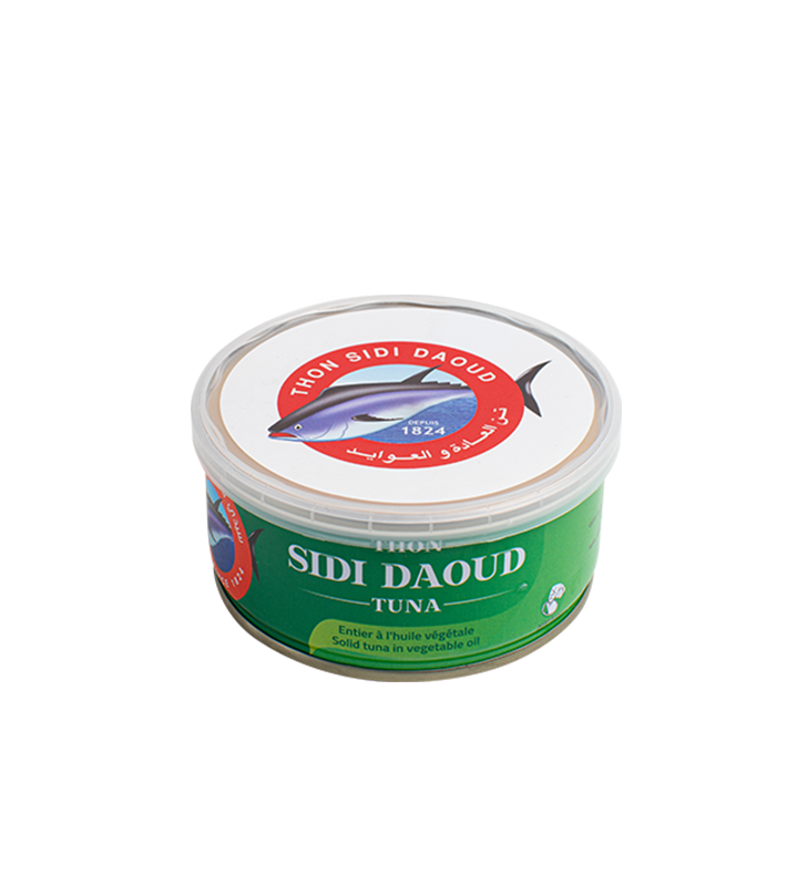 THON ENTIER A L’HUILE VÉGÉTALE SIDI DAOUD 130G