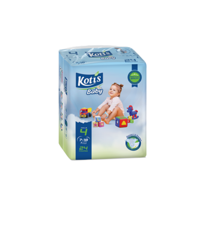 COUCHES BÉBÉ KOTIS BABY TAILLE 4 (7 – 18 KG) 24 PIÈCES
