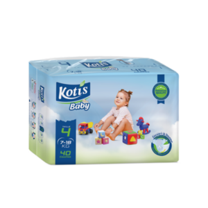 COUCHES BÉBÉ KOTIS BABY  TAILLE 4 (7 – 18 KG) JUMBO 40 PIÈCES