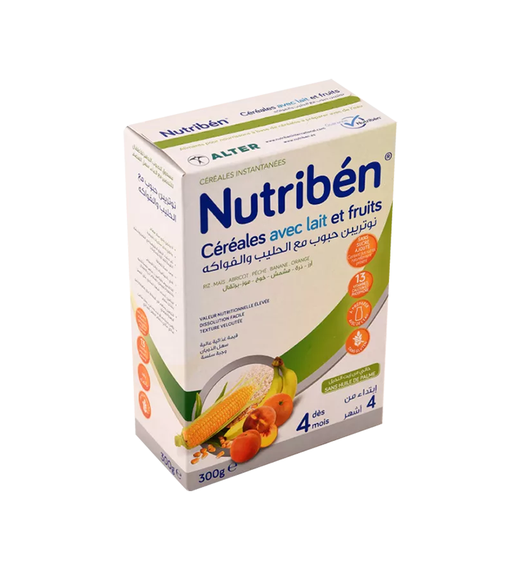 NUTRIBÉN CÉRÉALES AVEC LAIT ET FRUITS 300GR